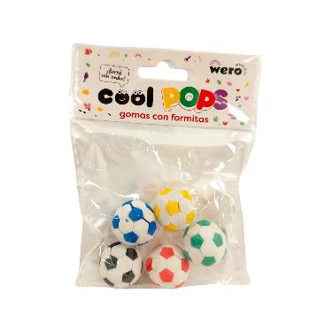 Goma De Borrar Wero 3D Pops Pelotas Blister x 5 Art.WE3127